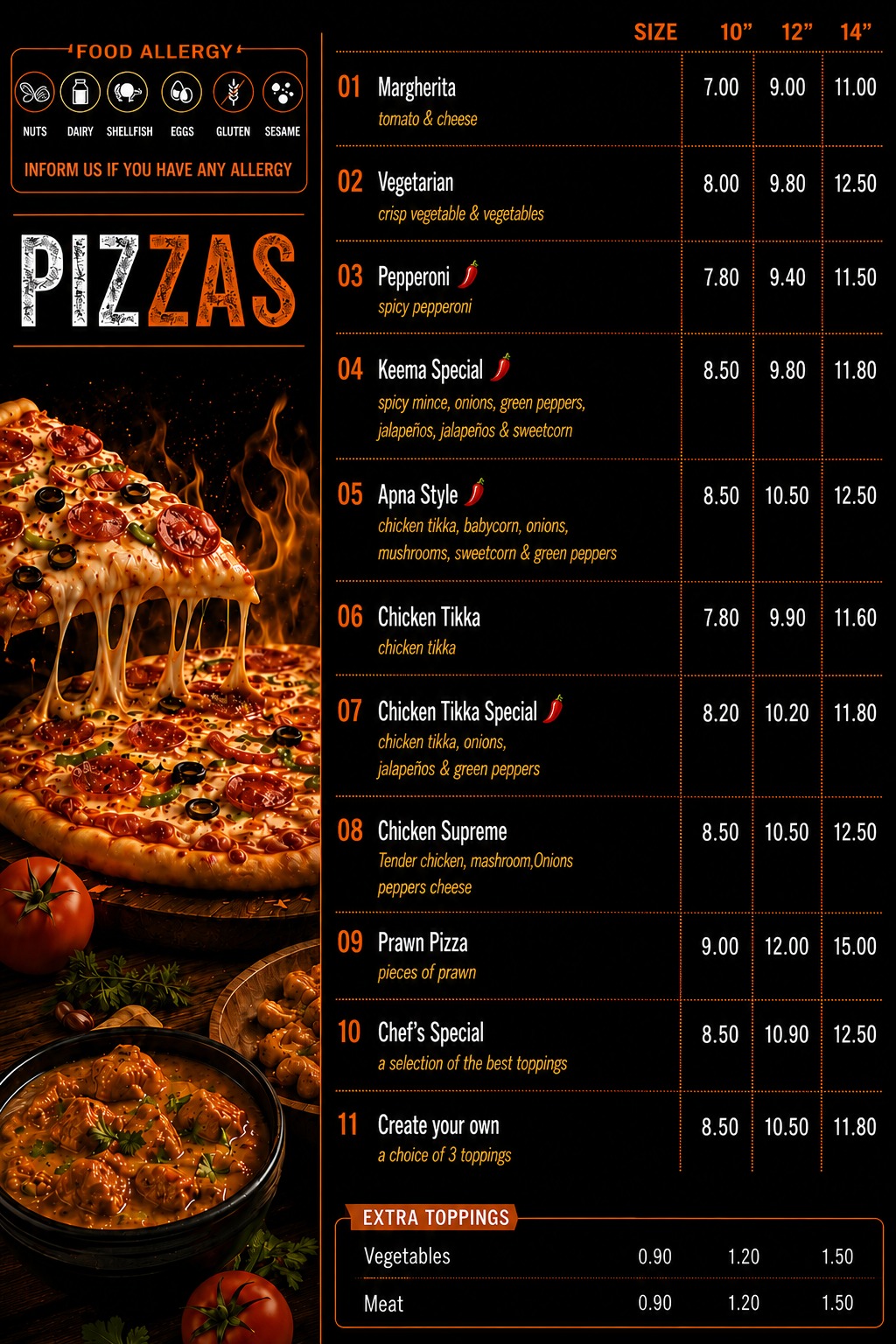 Crust N Curry menu page 2