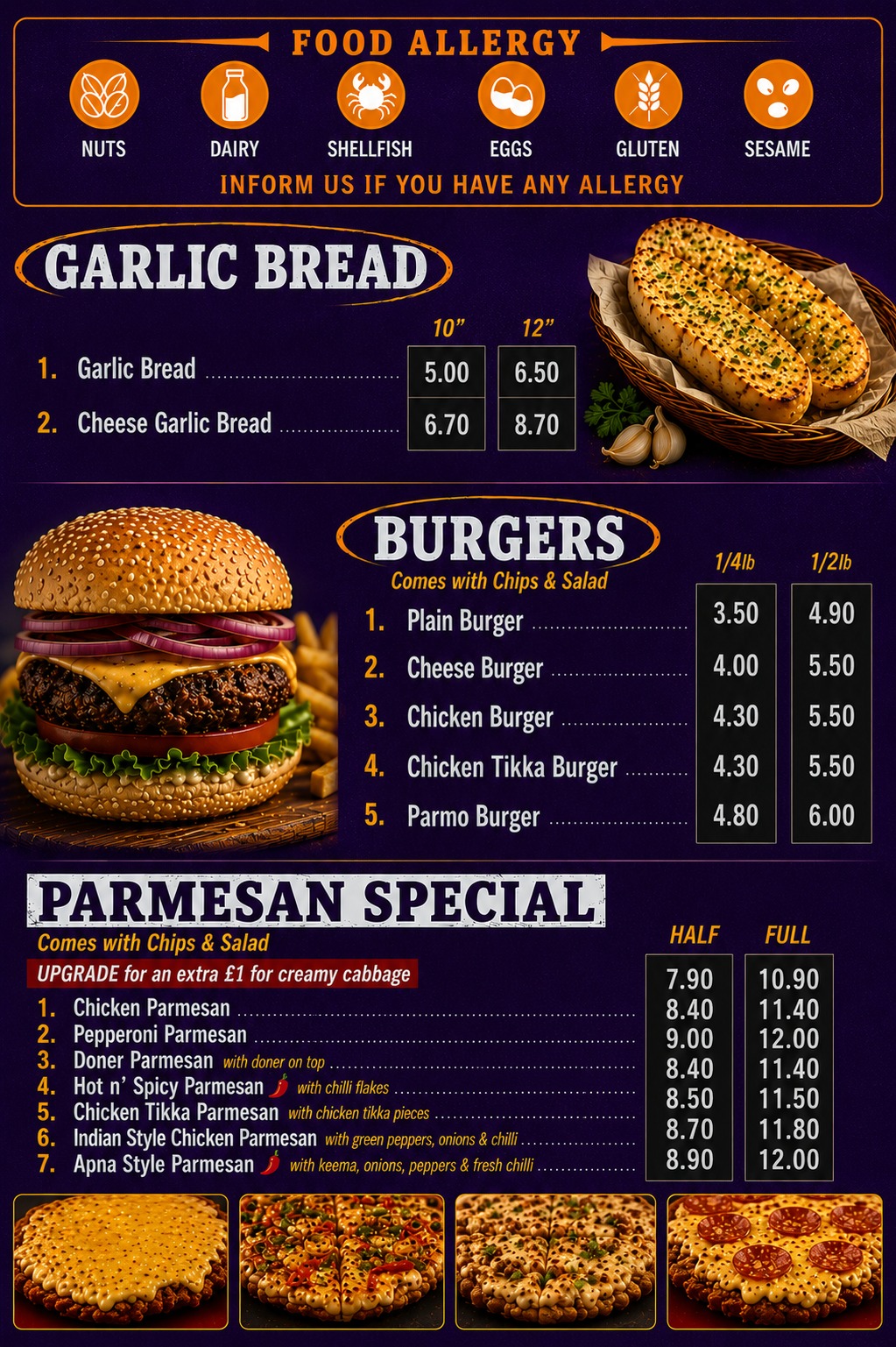 Crust N Curry menu page 4