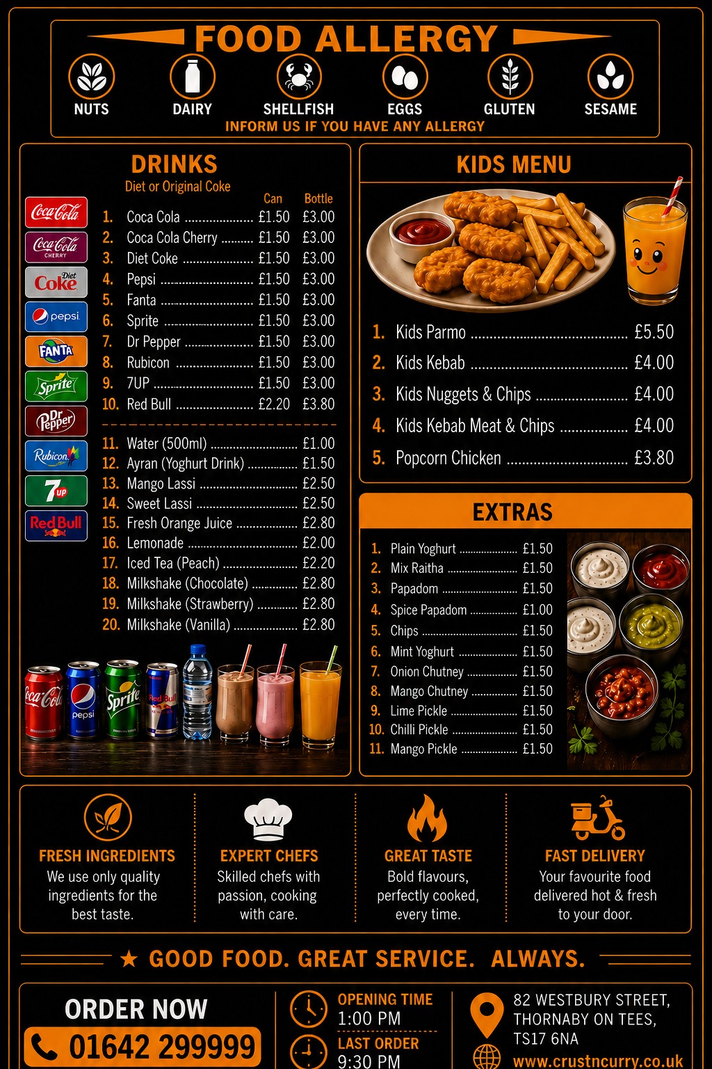 Crust N Curry menu page 9